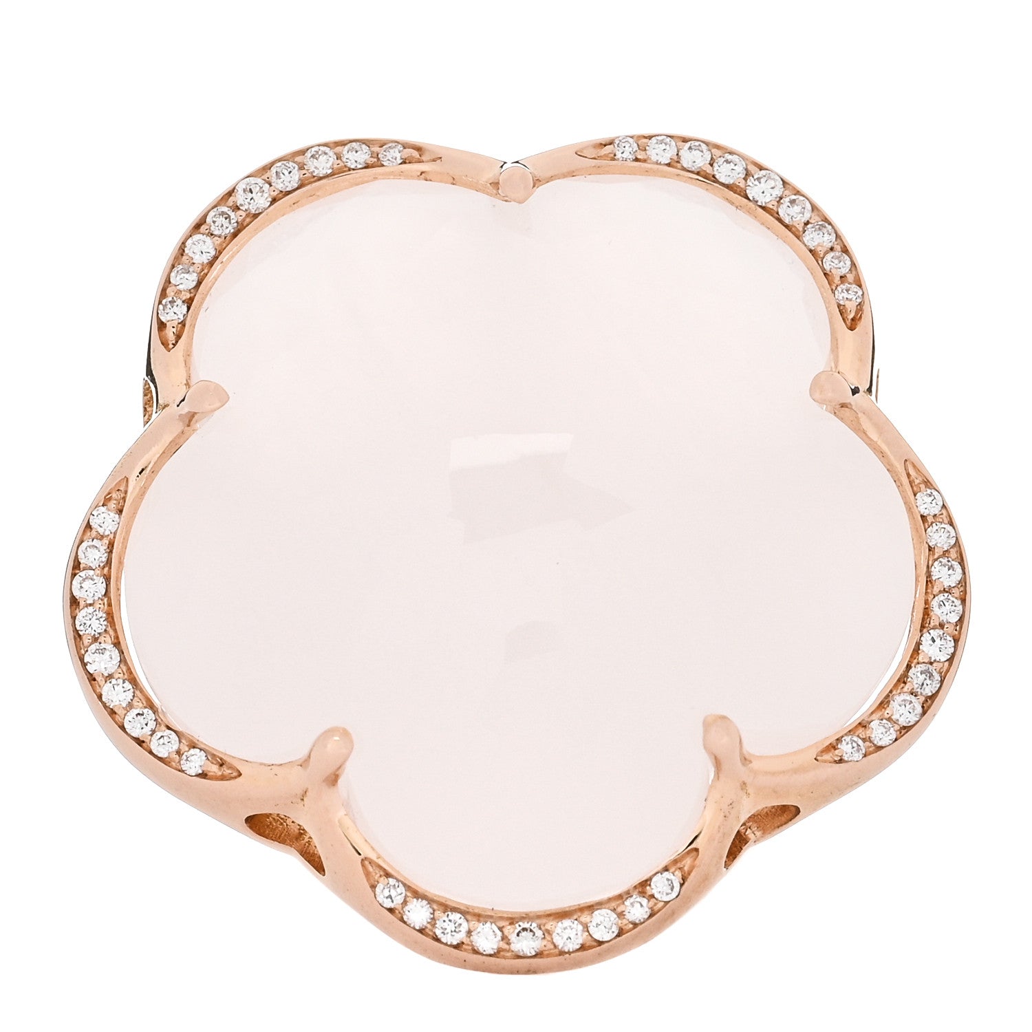 Pasquale Bruni 18K Rose Gold Diamond Milky Quartz 22mm Bon Ton Ring 53 6.5 1 of 7