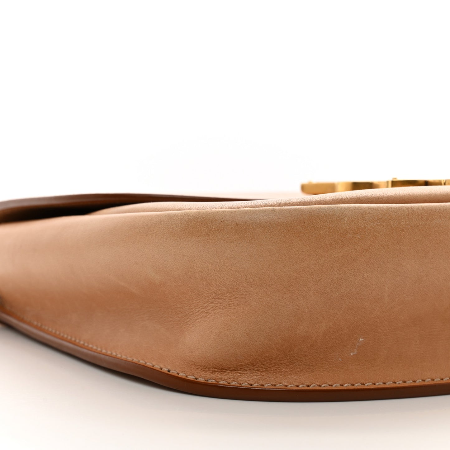 Smooth Vintage Calfskin Monogram Medium Kaia Satchel Gold