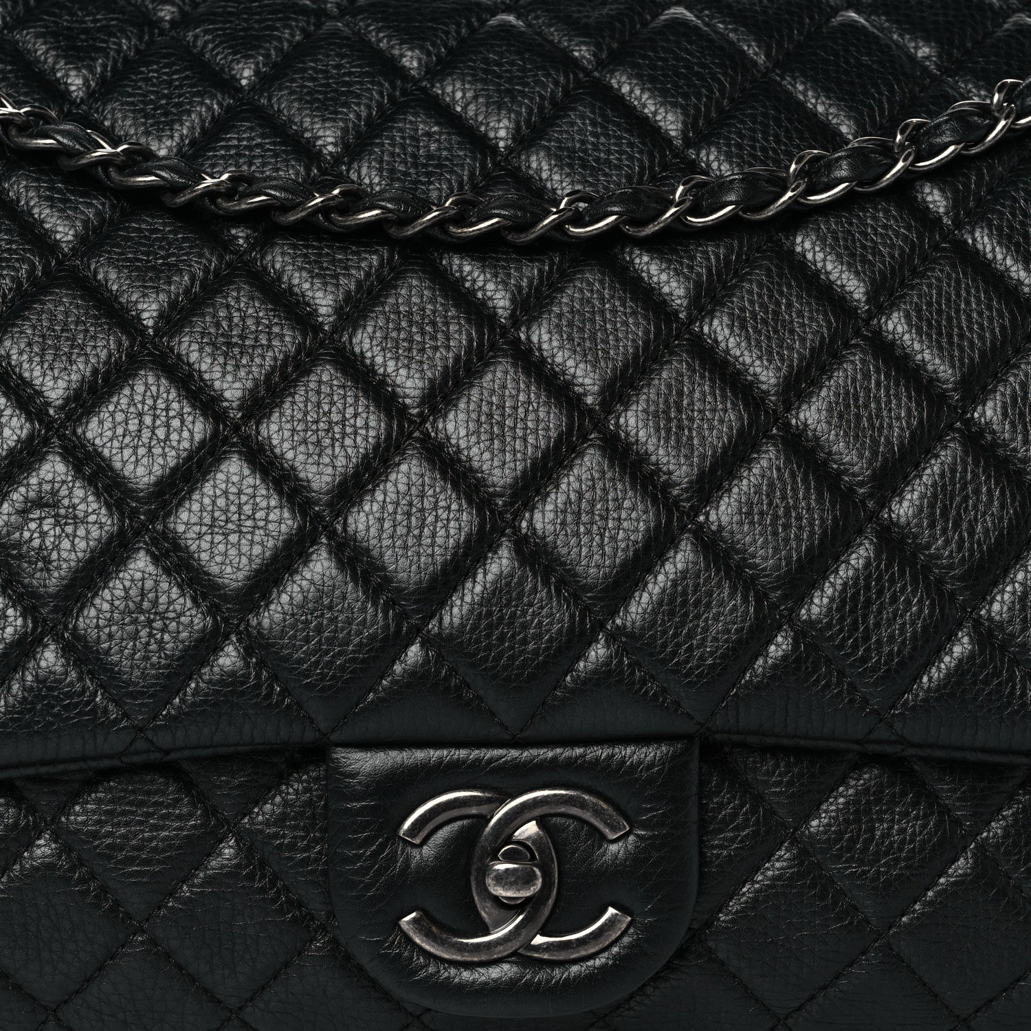 Chanel Calfskin Quilted XXL Travel Flap Bag Black 8 of 11