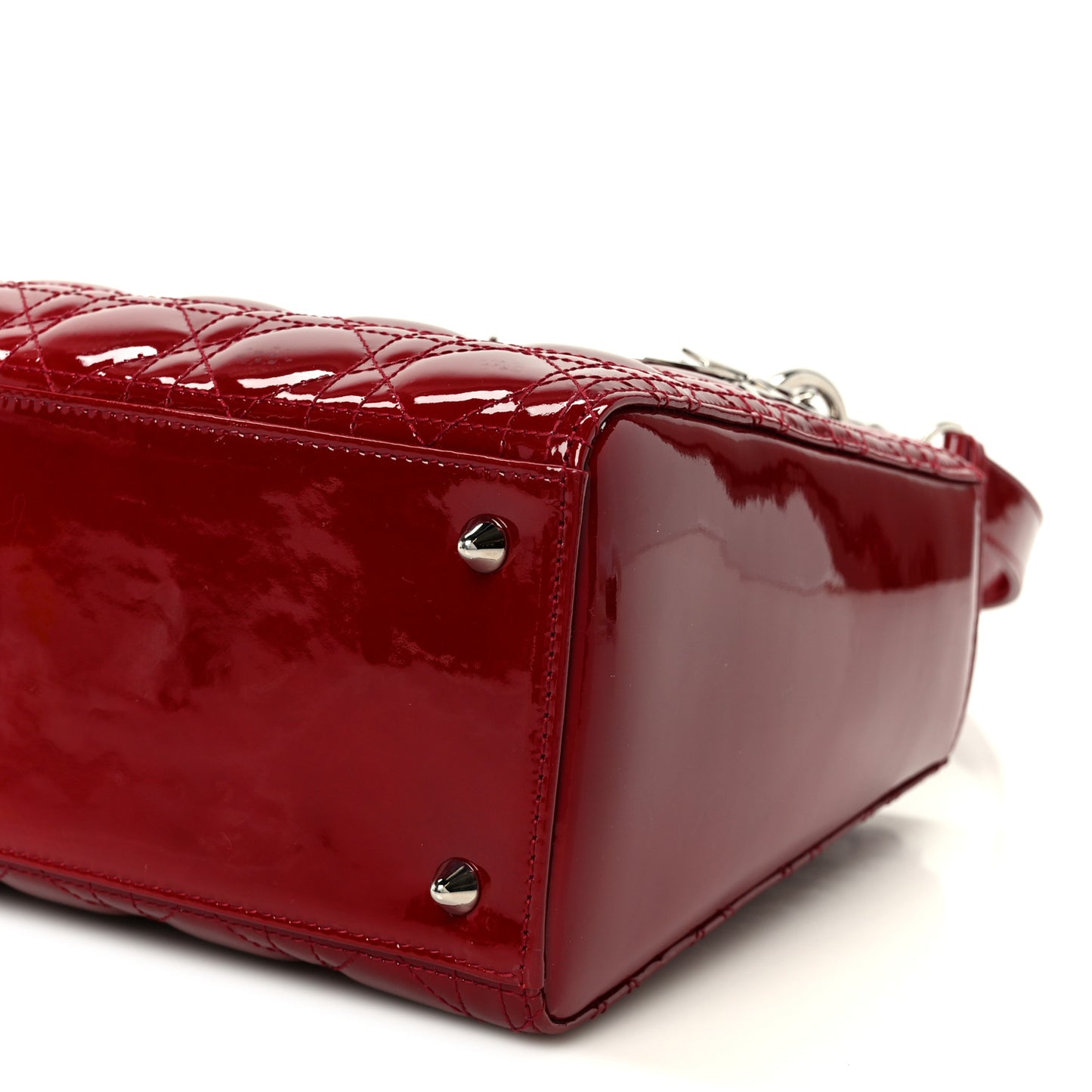 Patent Cannage Medium Lady Dior Red