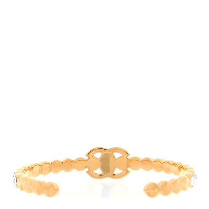 Chanel Crystal CC Cuff Bracelet M Gold 3 of 5