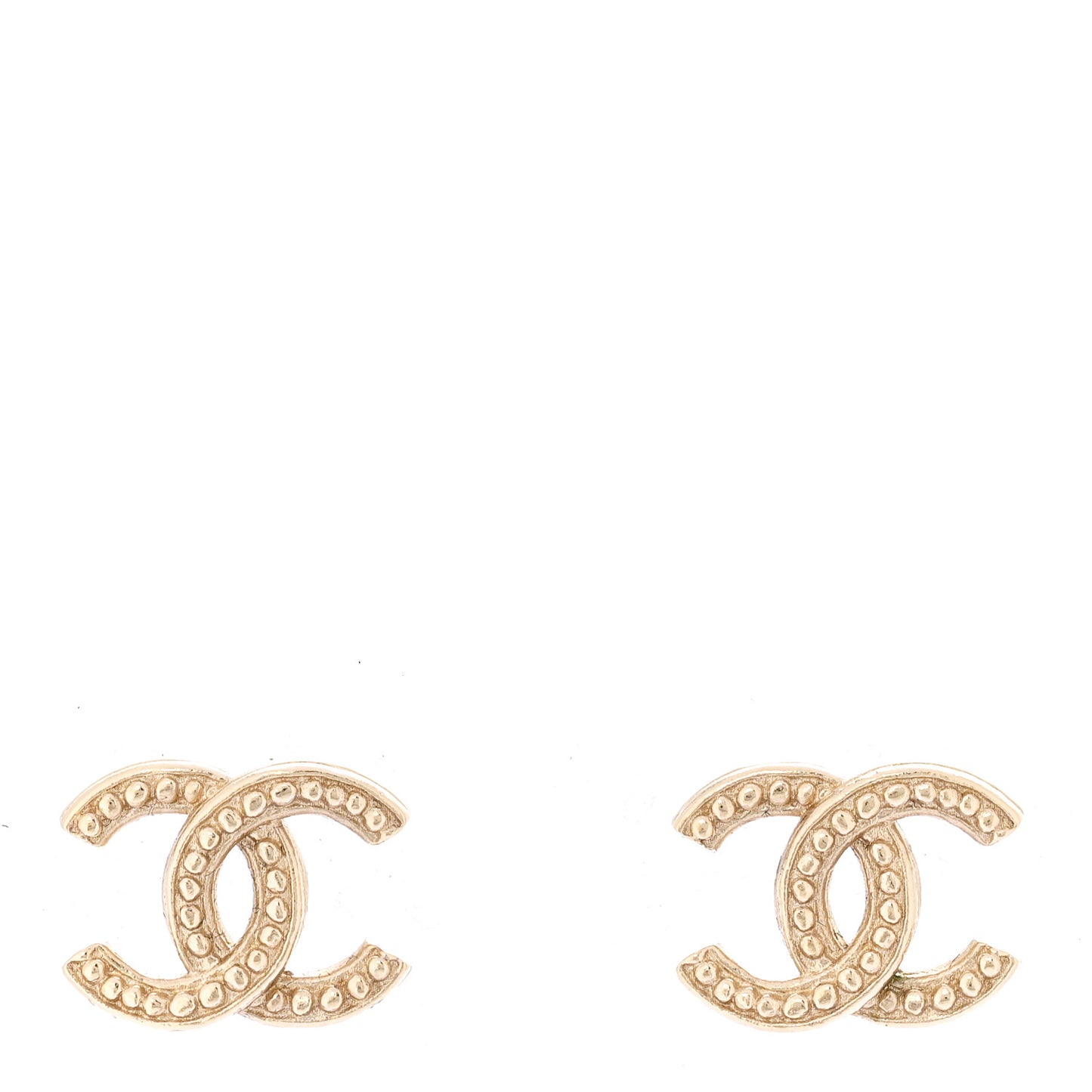 Studded CC Earrings Gold