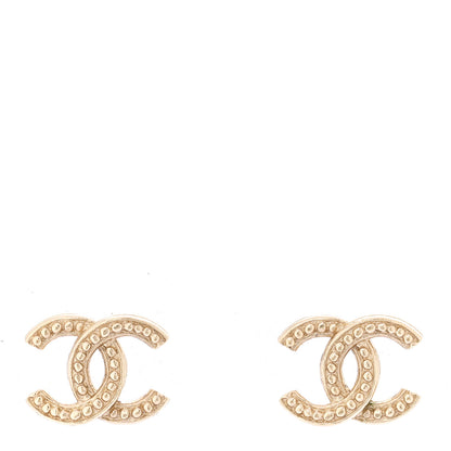 Chanel Studded CC Earrings Gold 1 of 5