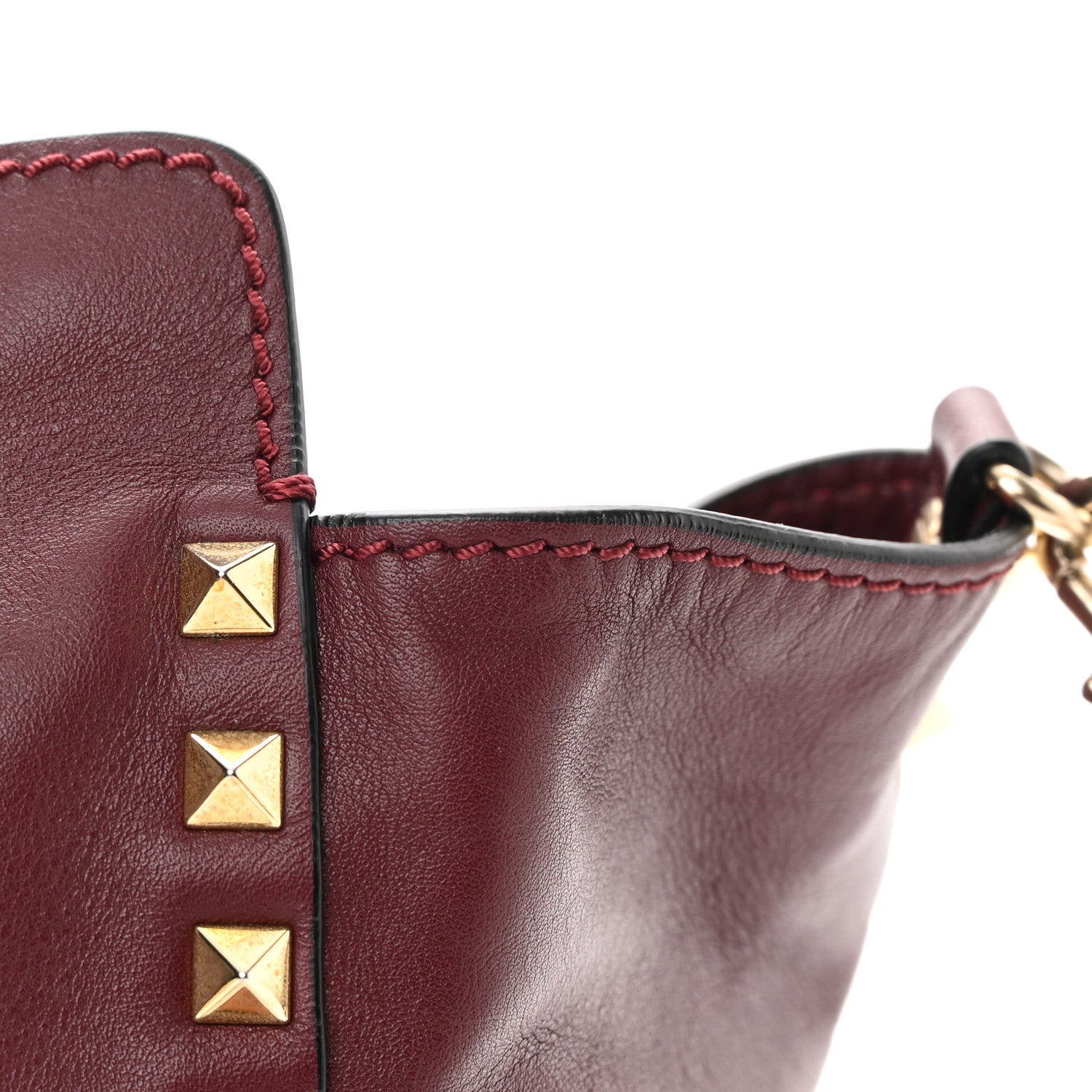 Valentino Garavani Vitello Small Rockstud Tote Rubin 14 of 14