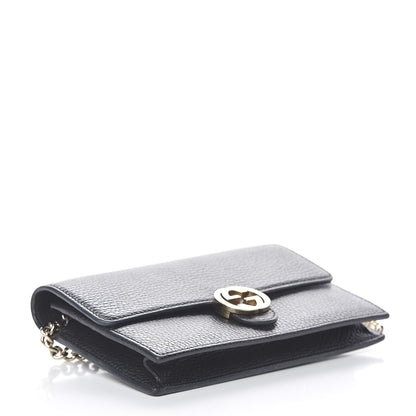 Gucci Dollar Calfskin Interlocking G Chain Wallet Black 4 of 14