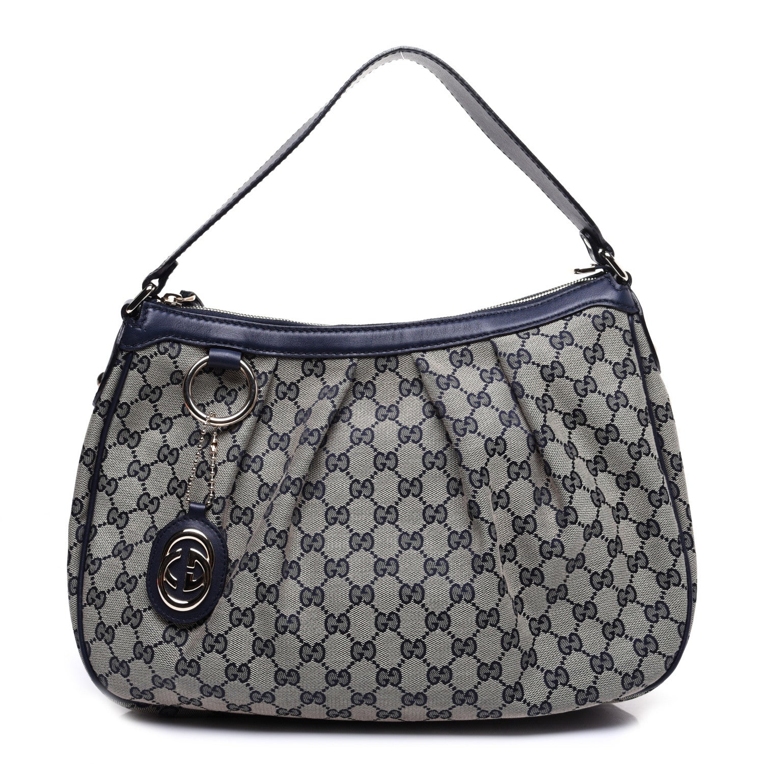 Gucci Monogram Medium Sukey Hobo Navy 1 of 14