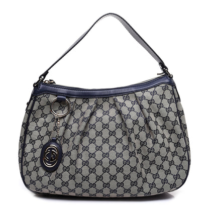 Gucci Monogram Medium Sukey Hobo Navy 1 of 14