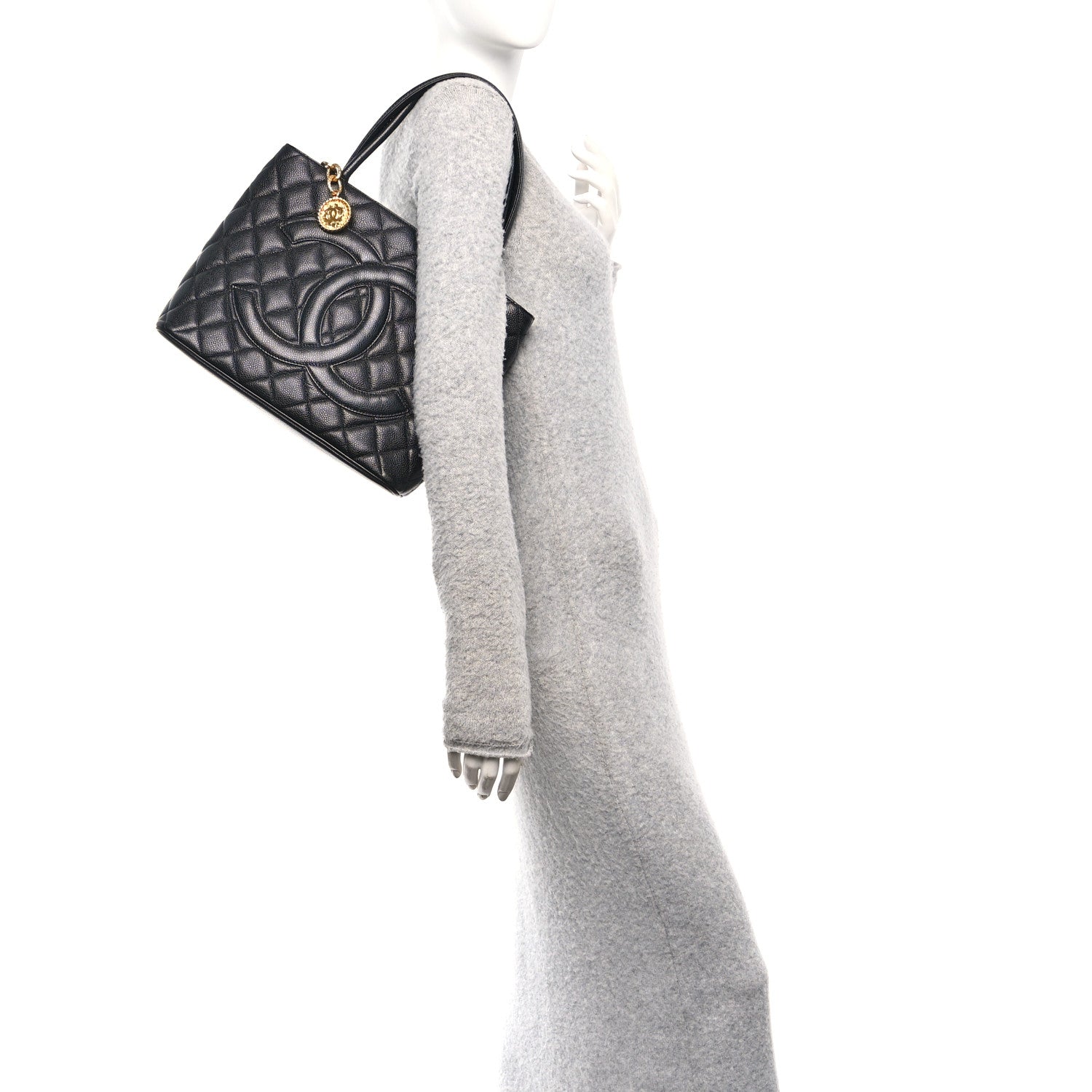Chanel Caviar Quilted Medallion Tote Black 2 of 10