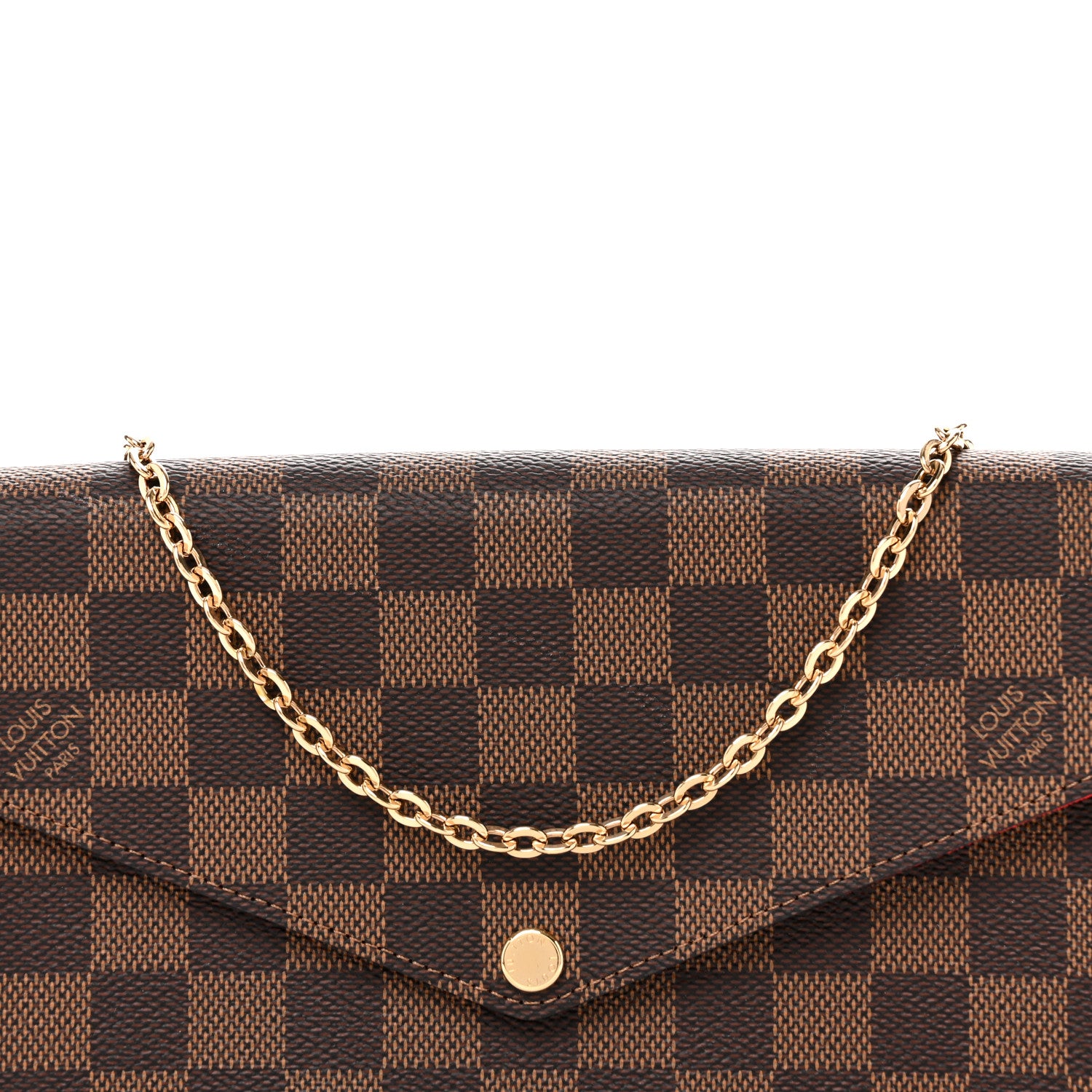 Louis Vuitton Damier Ebene Pochette Felicie Chain Wallet 8 of 11