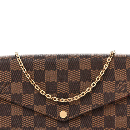 Louis Vuitton Damier Ebene Pochette Felicie Chain Wallet 8 of 11