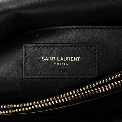 Saint Laurent Sheepskin Matelasse Chevron Monogram Medium College Bag Black 6 of 16