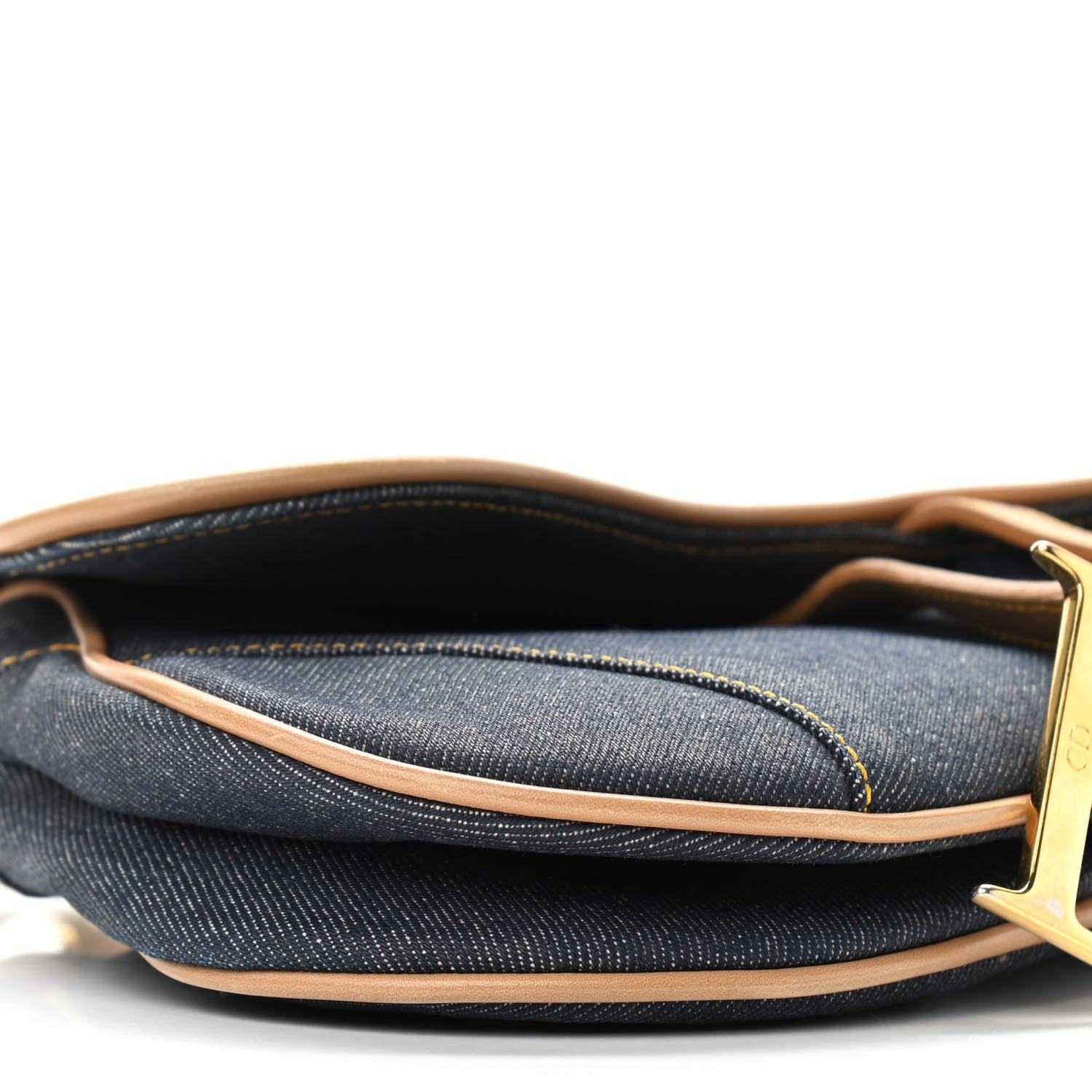 Christian Dior Denim Calfskin Saddle Bag Blue 9 of 17