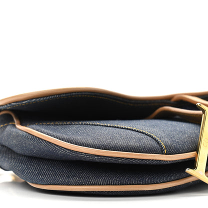 Christian Dior Denim Calfskin Saddle Bag Blue 9 of 17