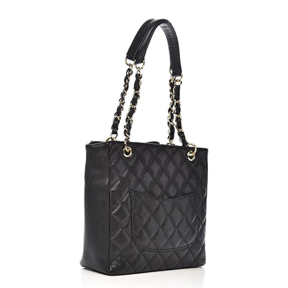 Chanel Caviar Quilted Petit Shopping Tote PST Black 3 of 12