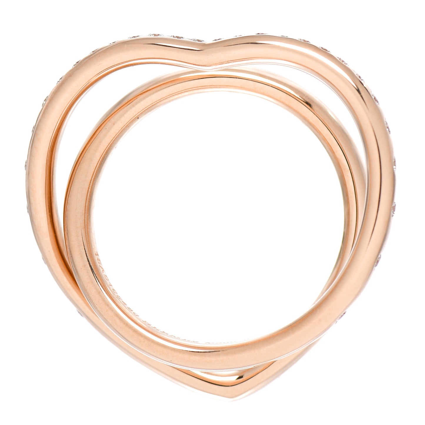 18K Rose Gold Diamond Vertige Coeur Ring 51 5.75