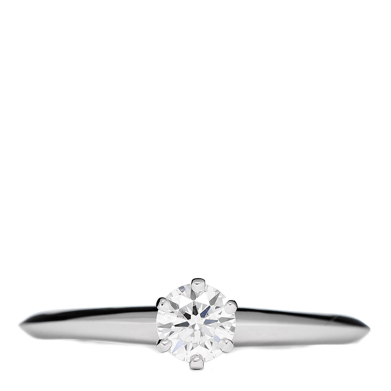 Tiffany Platinum Diamond .27ct Solitaire Engagement Ring 50 5.25 1 of 5