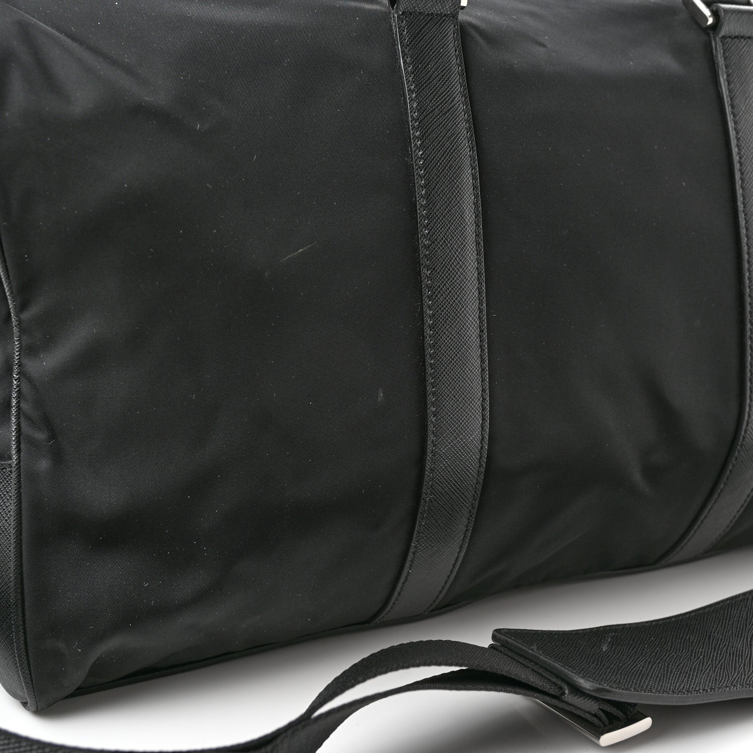 Prada Tessuto Nylon Saffiano Duffle Black 16 of 18