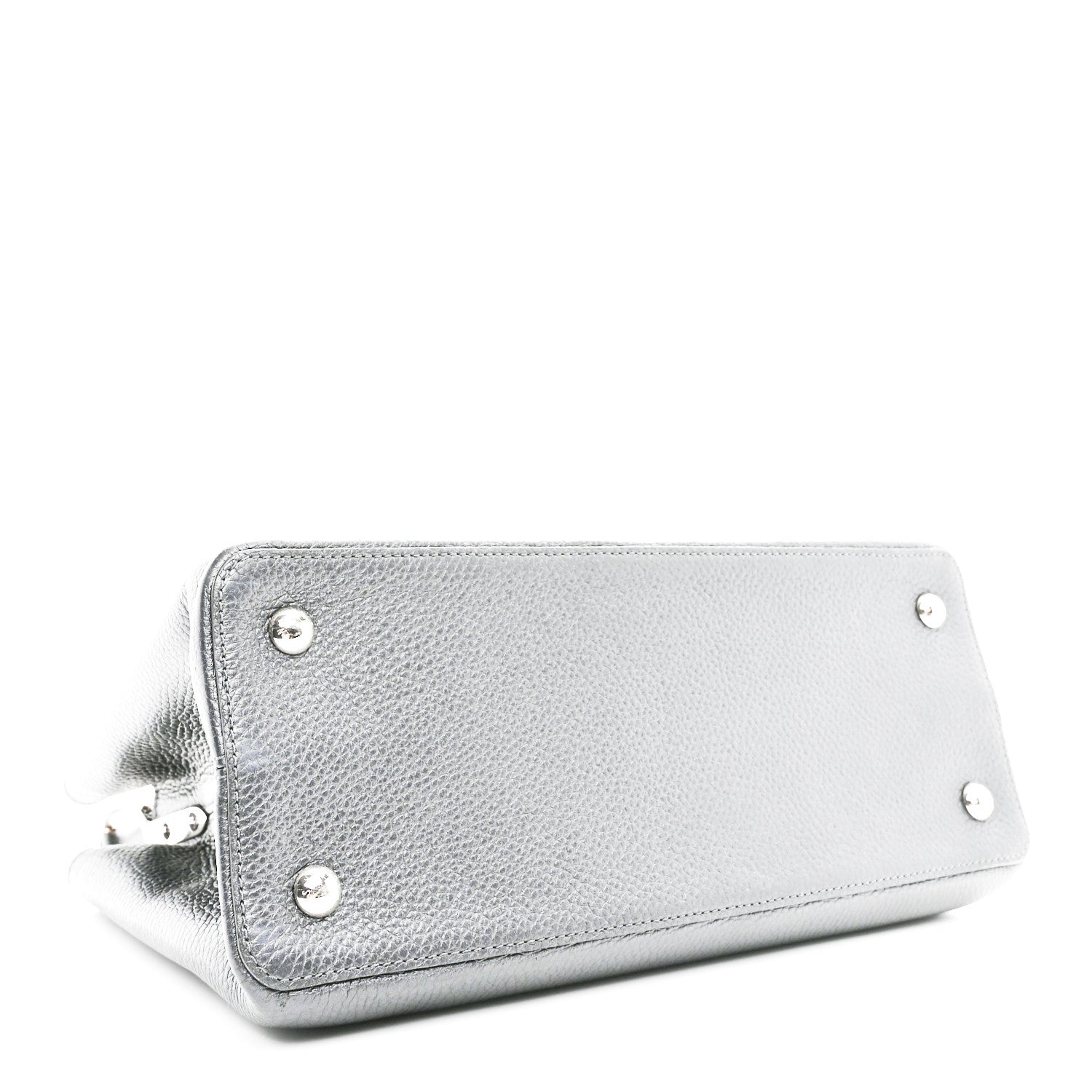 Louis Vuitton Taurillon Capucines MM Platino 3 of 8