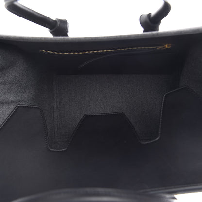 Celine Felt Calfskin Large Tie Knot Tote Grey Black 5 of 10