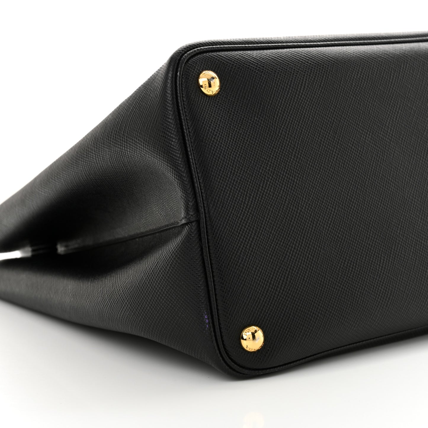 Saffiano Cuir Large Double Bag Black Fuoco