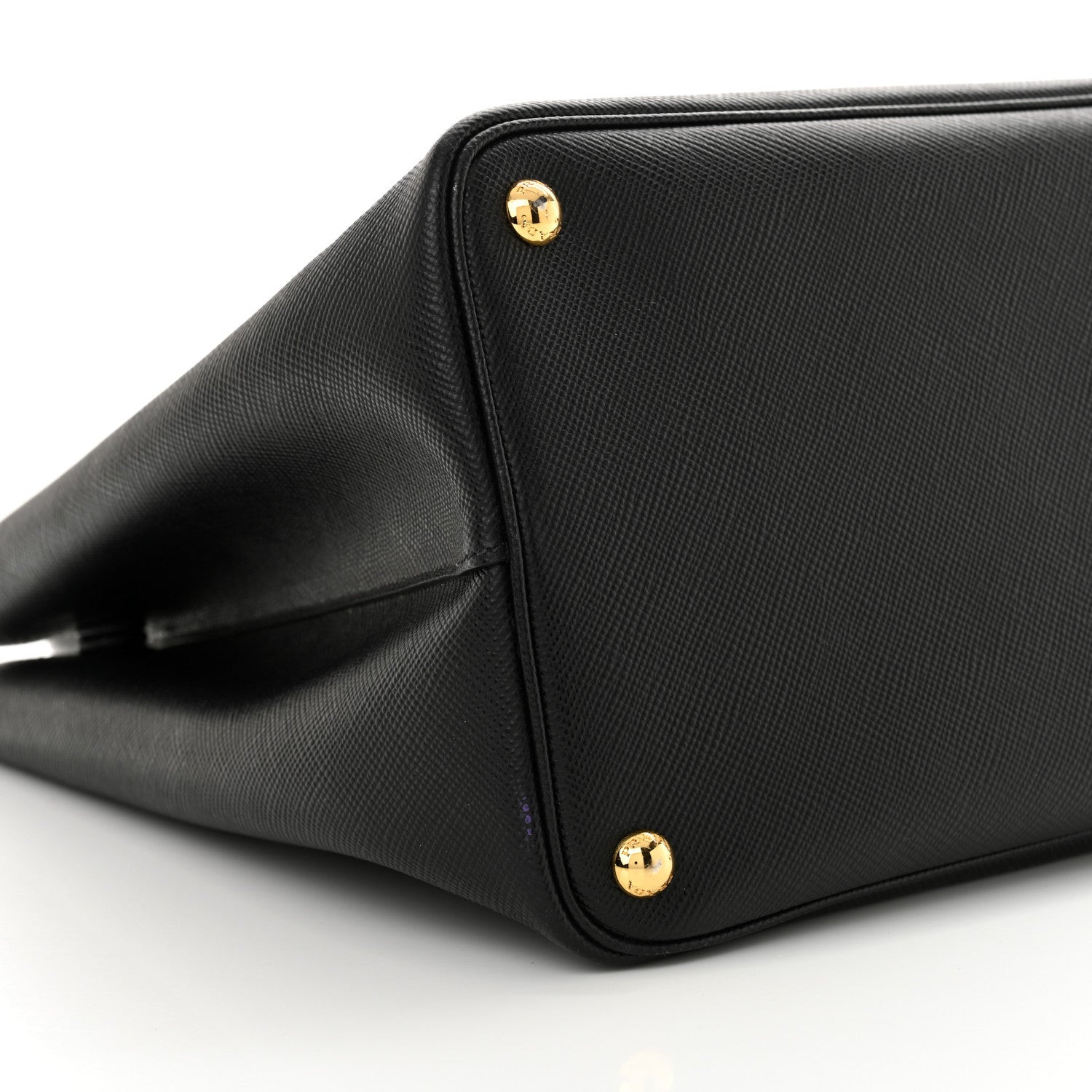 Prada Saffiano Cuir Large Double Bag Black Fuoco 8 of 12