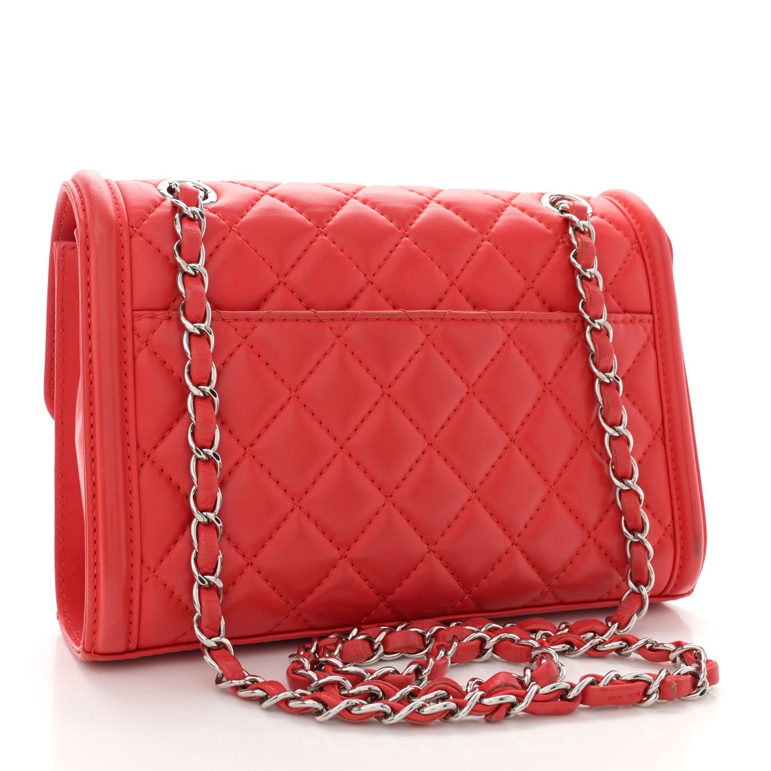 Chanel Lambskin Quilted Small Geometric Flap Red 3 of 15