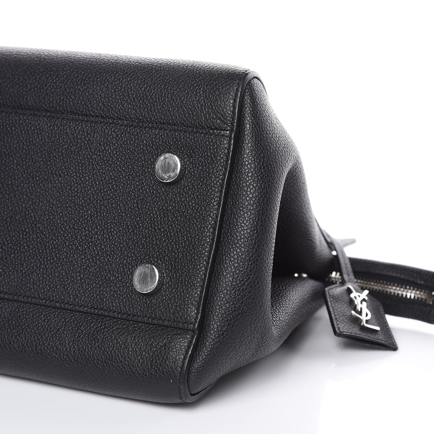 Grained Calfskin Small Cabas Rive Gauche Black