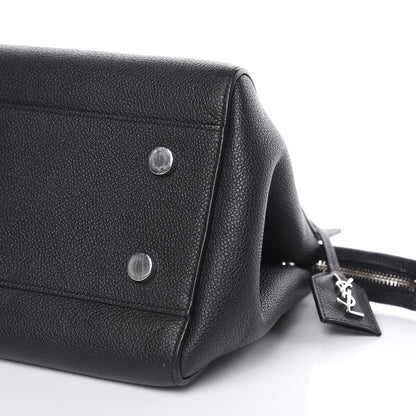 Saint Laurent Grained Calfskin Small Cabas Rive Gauche Black 8 of 12
