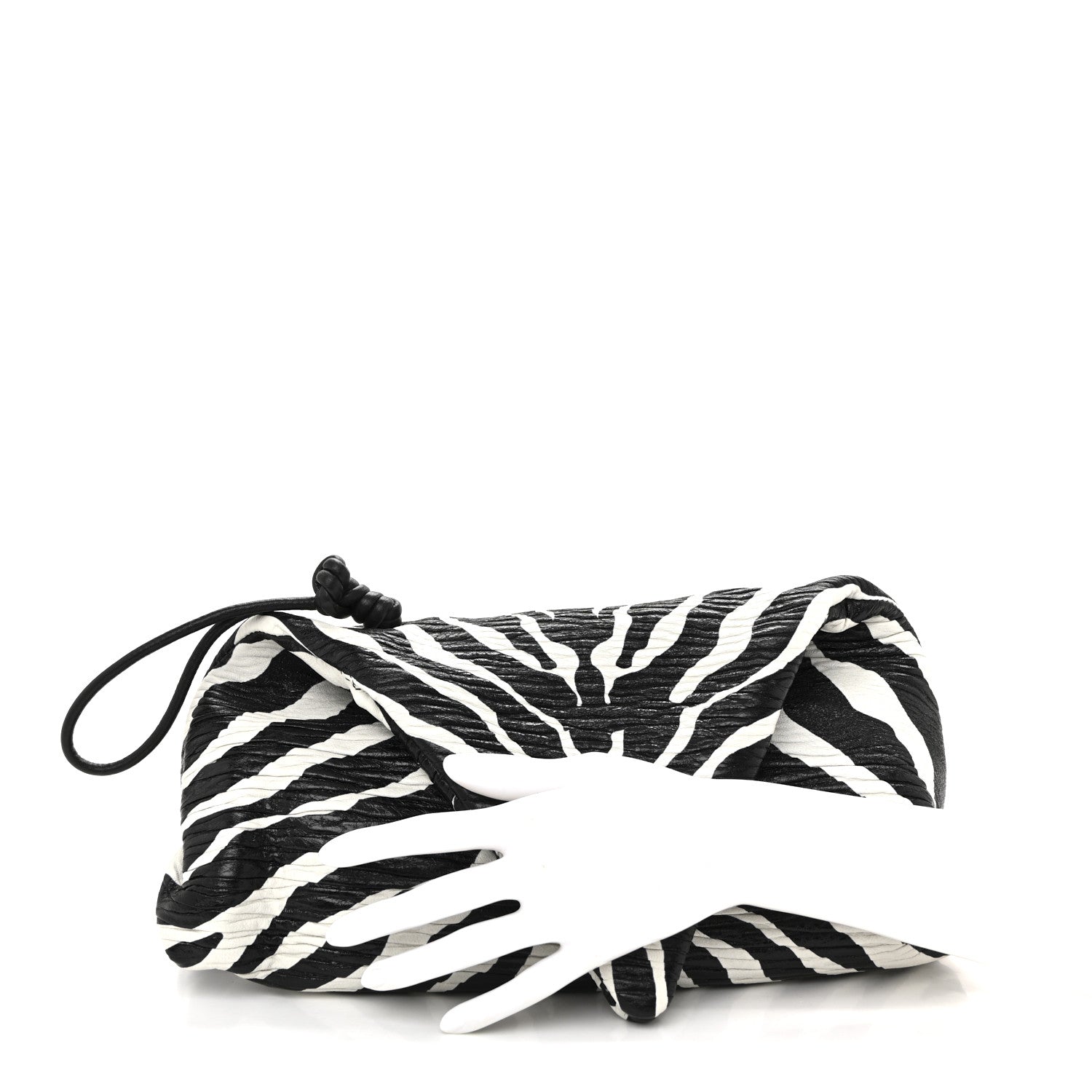 Bottega Veneta Nappa BV Trine Clutch Zebra 2 of 11