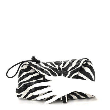 Bottega Veneta Nappa BV Trine Clutch Zebra 2 of 11