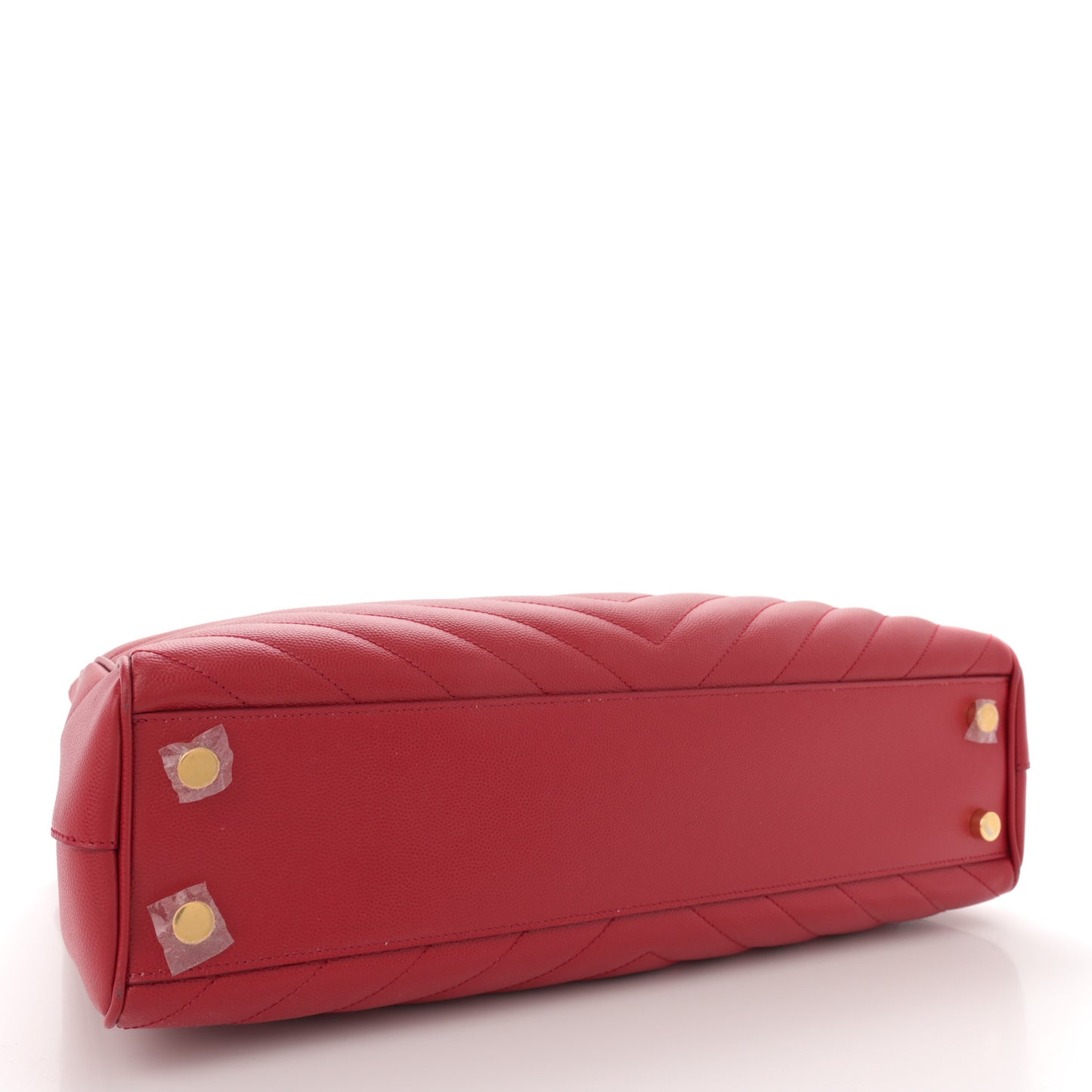 Grain De Poudre Matelasse Chevron Monogram Shopping Bag Red