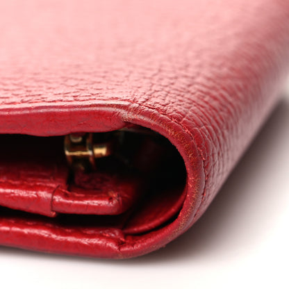 Gucci Pebbled Calfskin GG Marmont Card Case Hibiscus Red 13 of 13