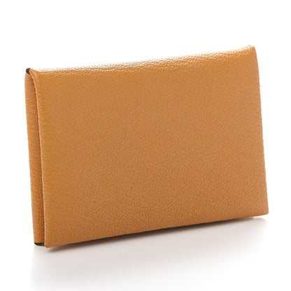 Hermes Chevre Mysore Calvi Card Case Moutarde 3 of 10