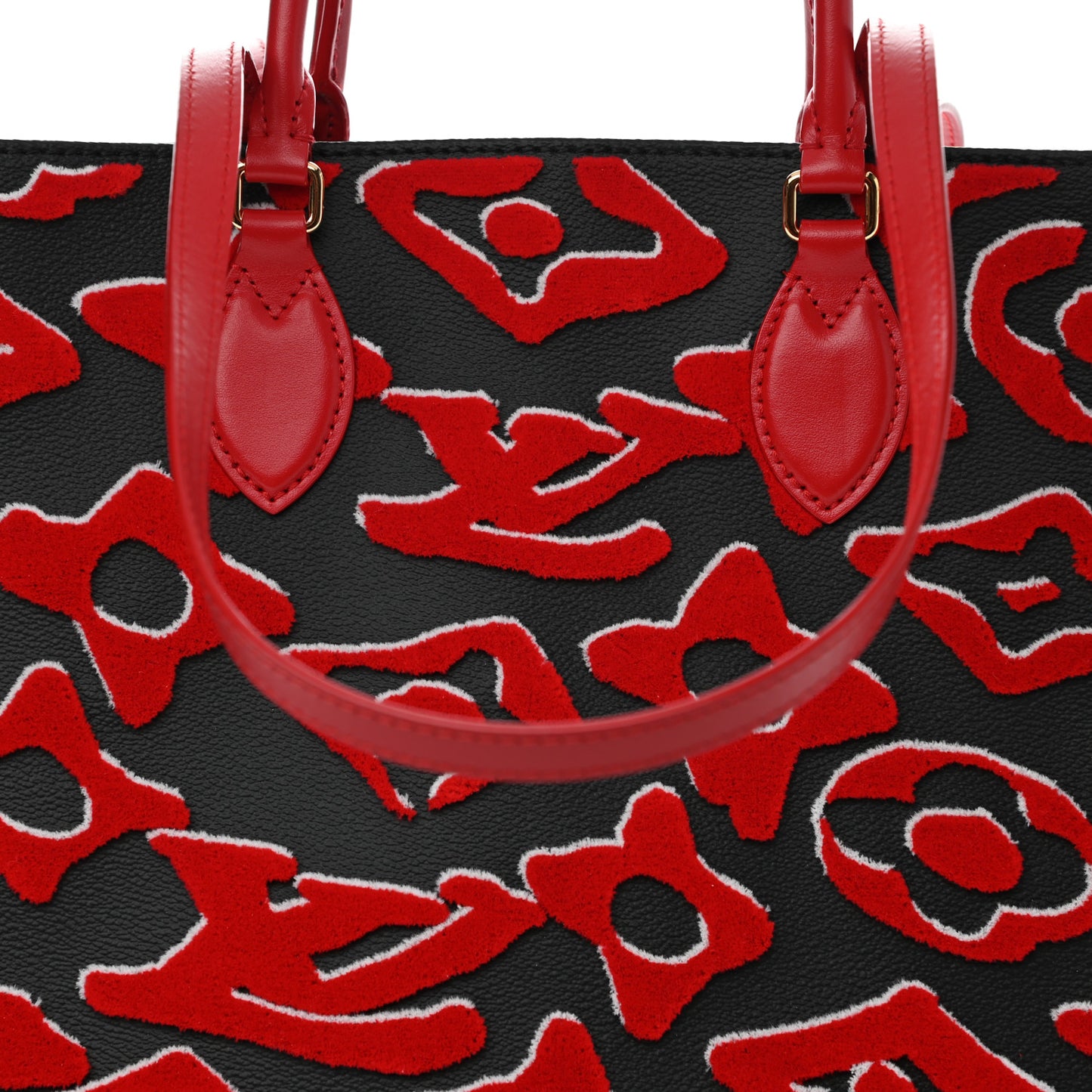 X UF Tufted Monogram Onthego GM Black Red