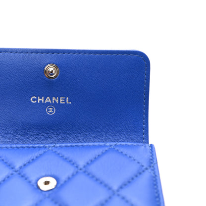 Chanel Lambskin Quilted Flap Card Holder Blue 6 of 9