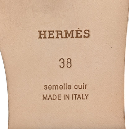 Hermes Box Calfskin Oran Sandals 38 Gold 7 of 9