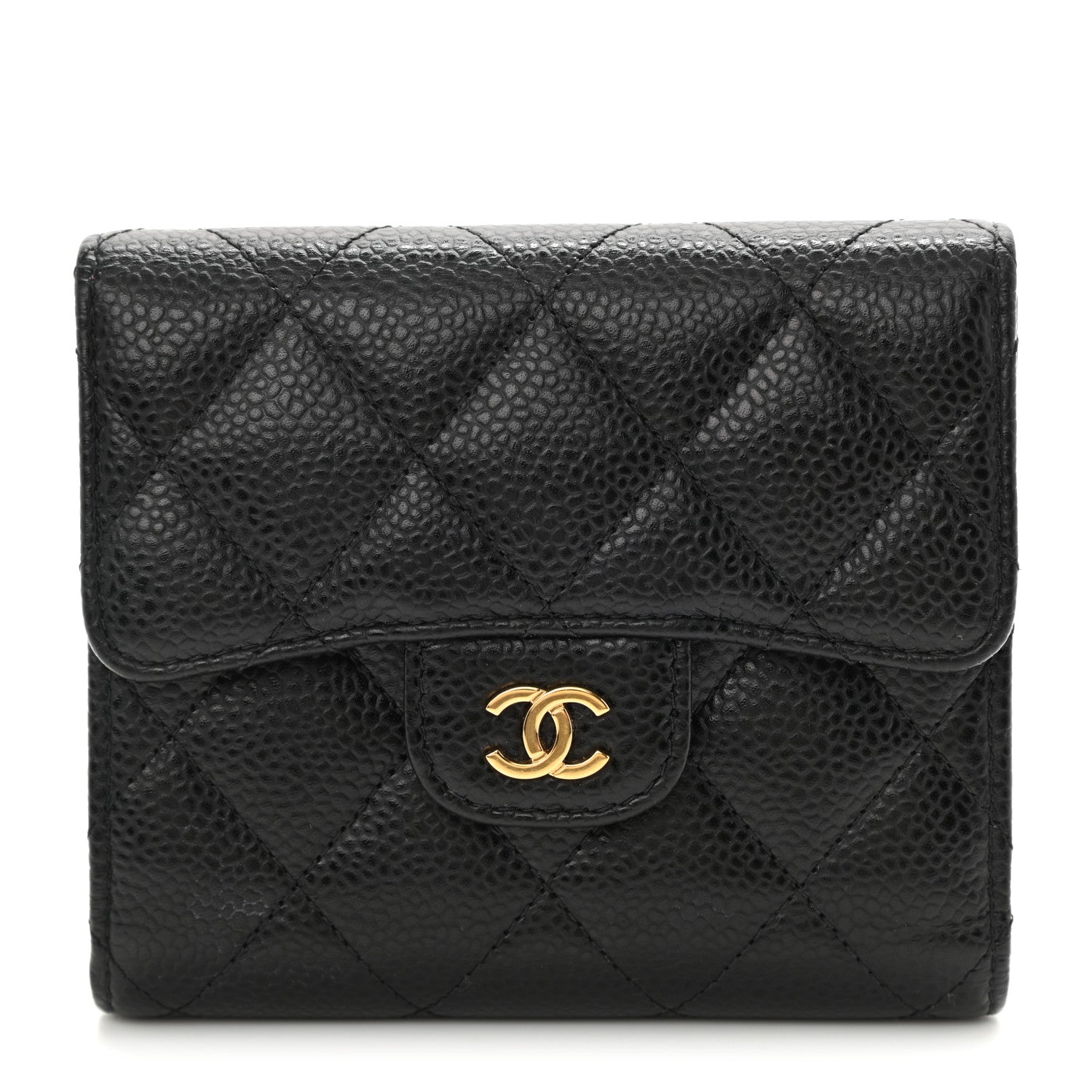 Chanel Caviar Quilted Compact Flap Wallet Black 1 of 8