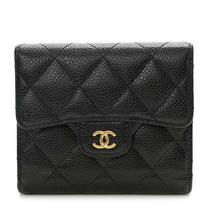 Chanel Caviar Quilted Compact Flap Wallet Black 1 of 8