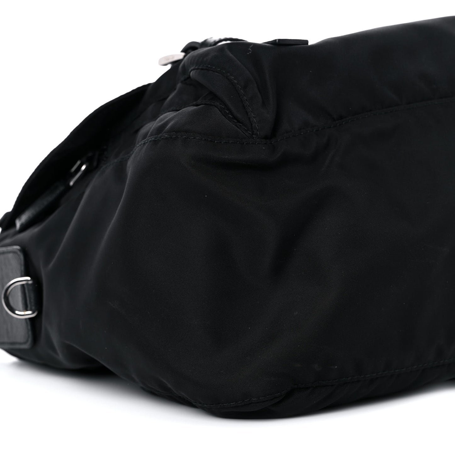 Tessuto Nylon Saffiano Messenger Bag Black