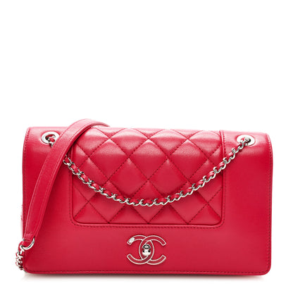 Chanel Sheepskin Quilted Medium Vintage Mademoiselle Flap Red 1 of 9