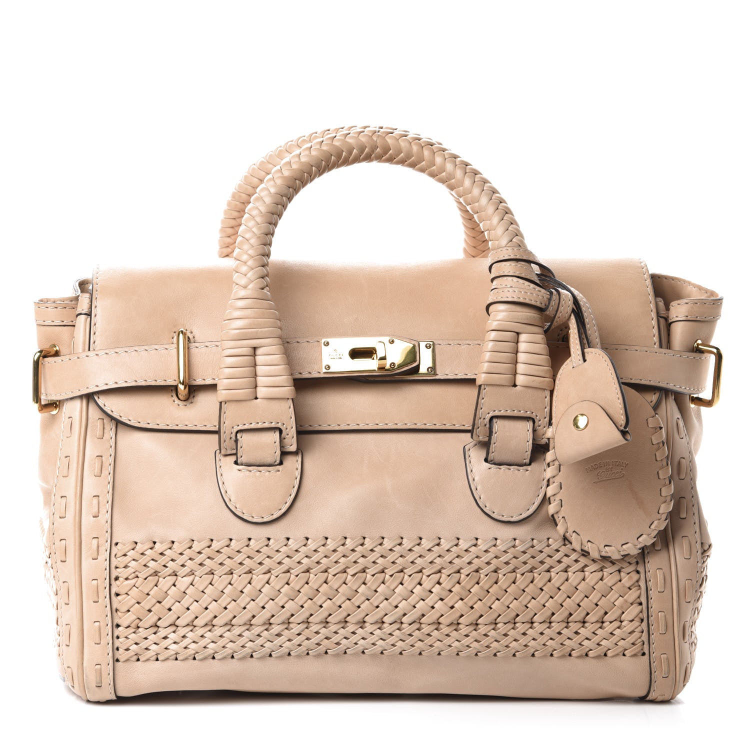 Gucci Calfskin Handmade Medium Top Handle Bag Taupe 1 of 14