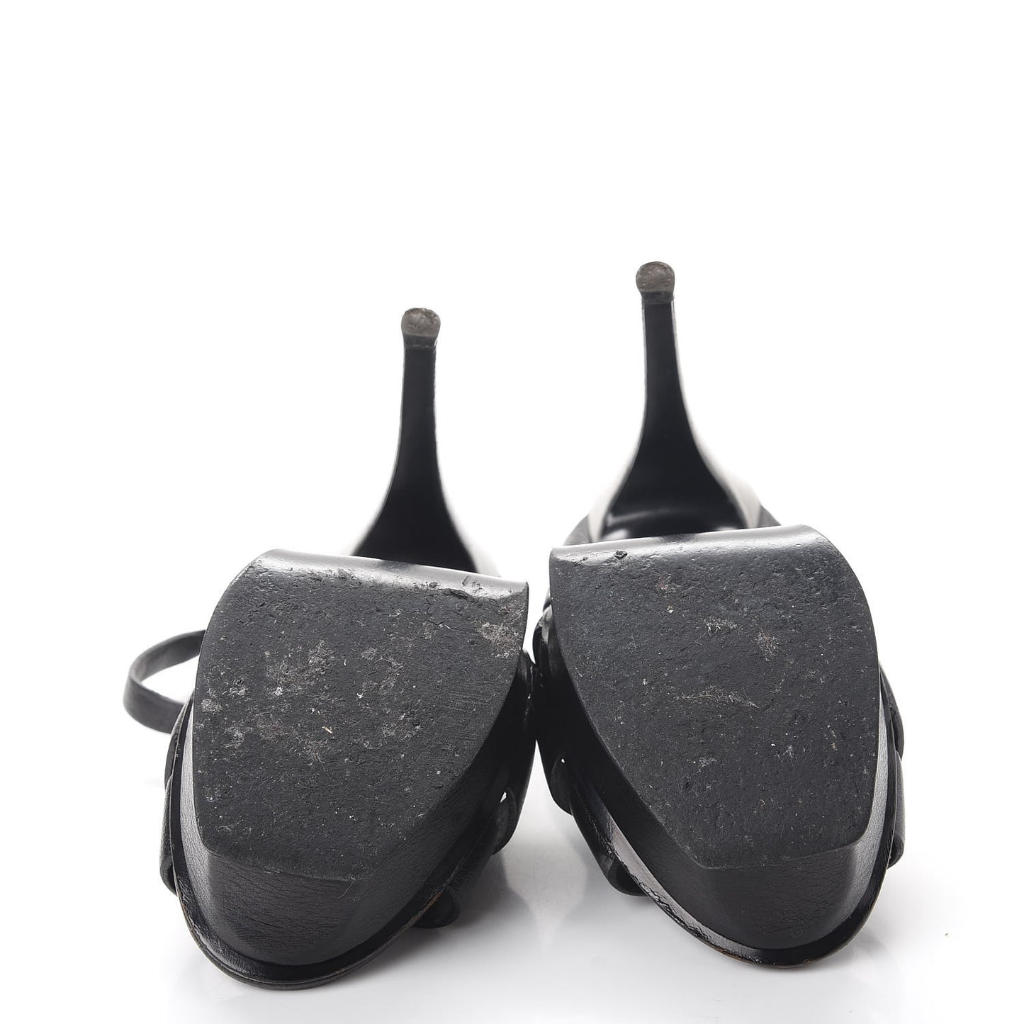 Textured Calfskin Tribute 105 Platform Sandals 36.5 Black