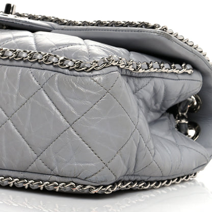Chanel Crumpled Calfskin Medium Chain All Over Flap Grey 9 of 16