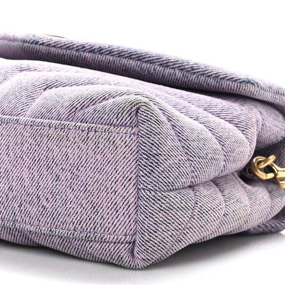 Saint Laurent Denim Y Quilted Monogram Toy Loulou Crossbody Bag Bleached Lilac 9 of 10