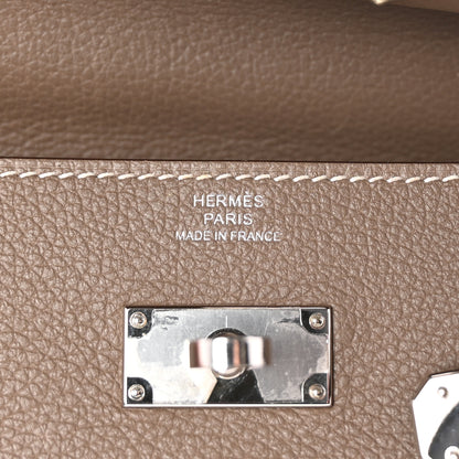 Hermes Evercolor Kelly Wallet To Go Etoupe 5 of 9