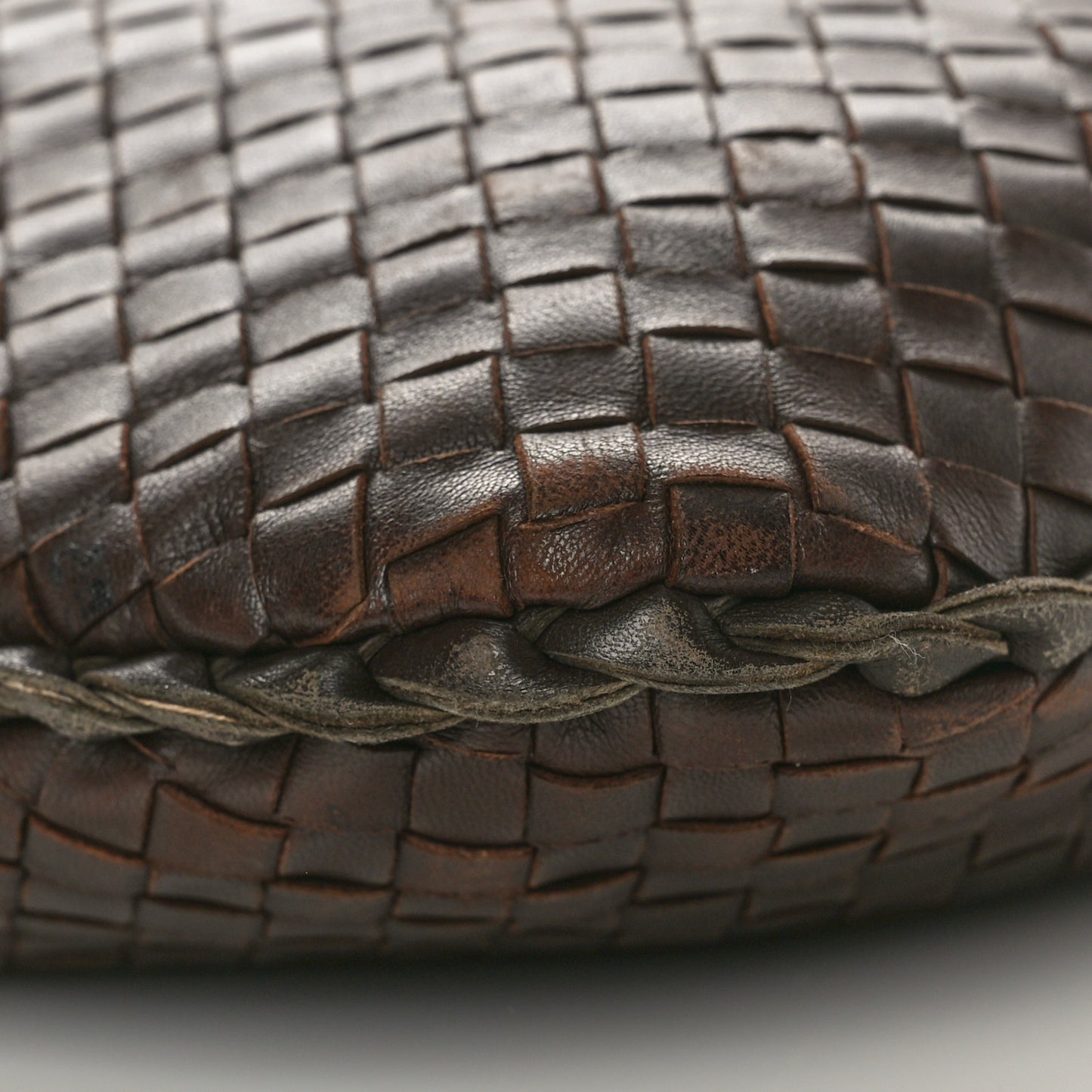 Nappa Intrecciato Small Veneta Hobo Ebano