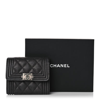 Chanel Caviar Quilted Compact Boy Wallet Anthracite 10 of 10