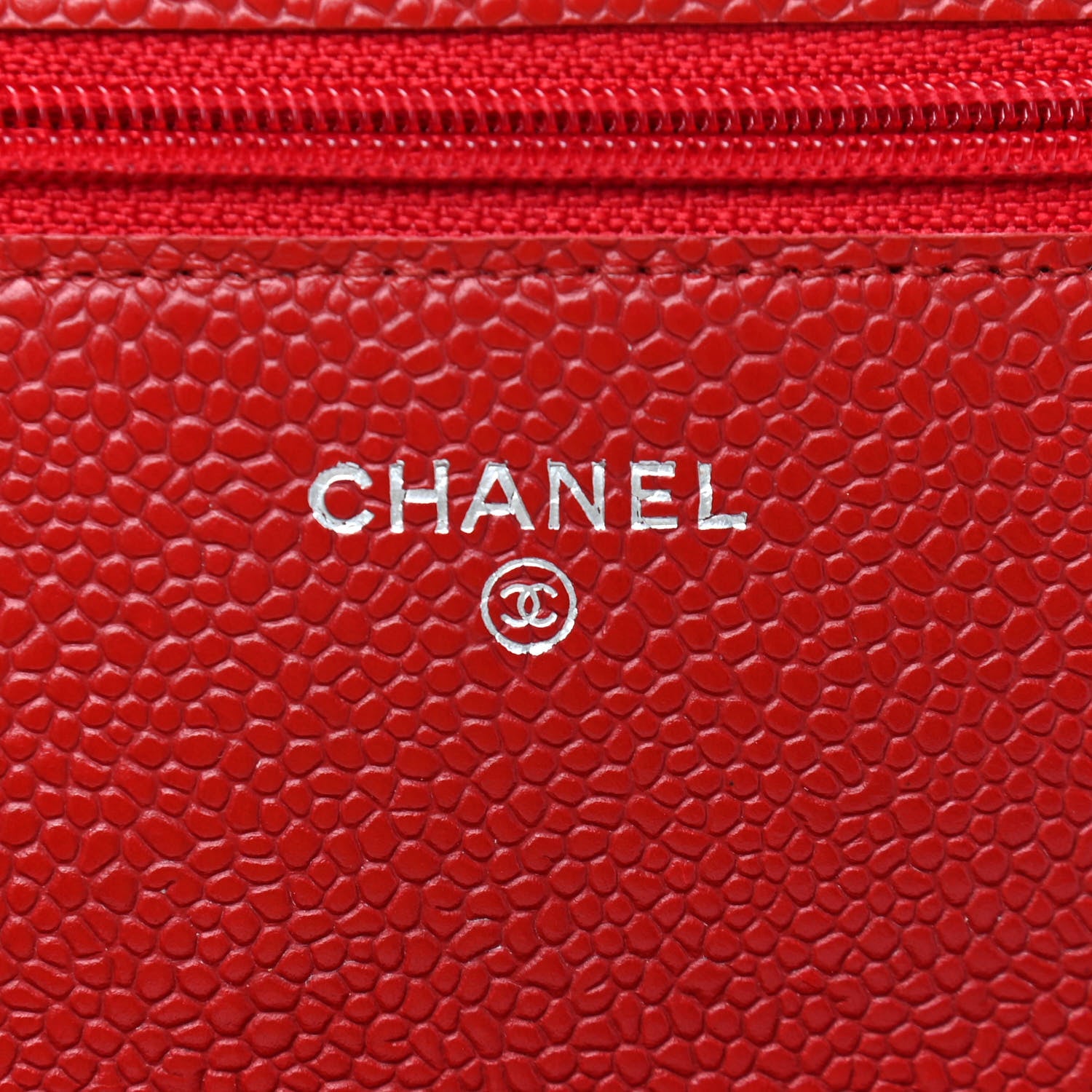 Chanel Caviar Quilted Wallet On Chain WOC Red 8 of 11