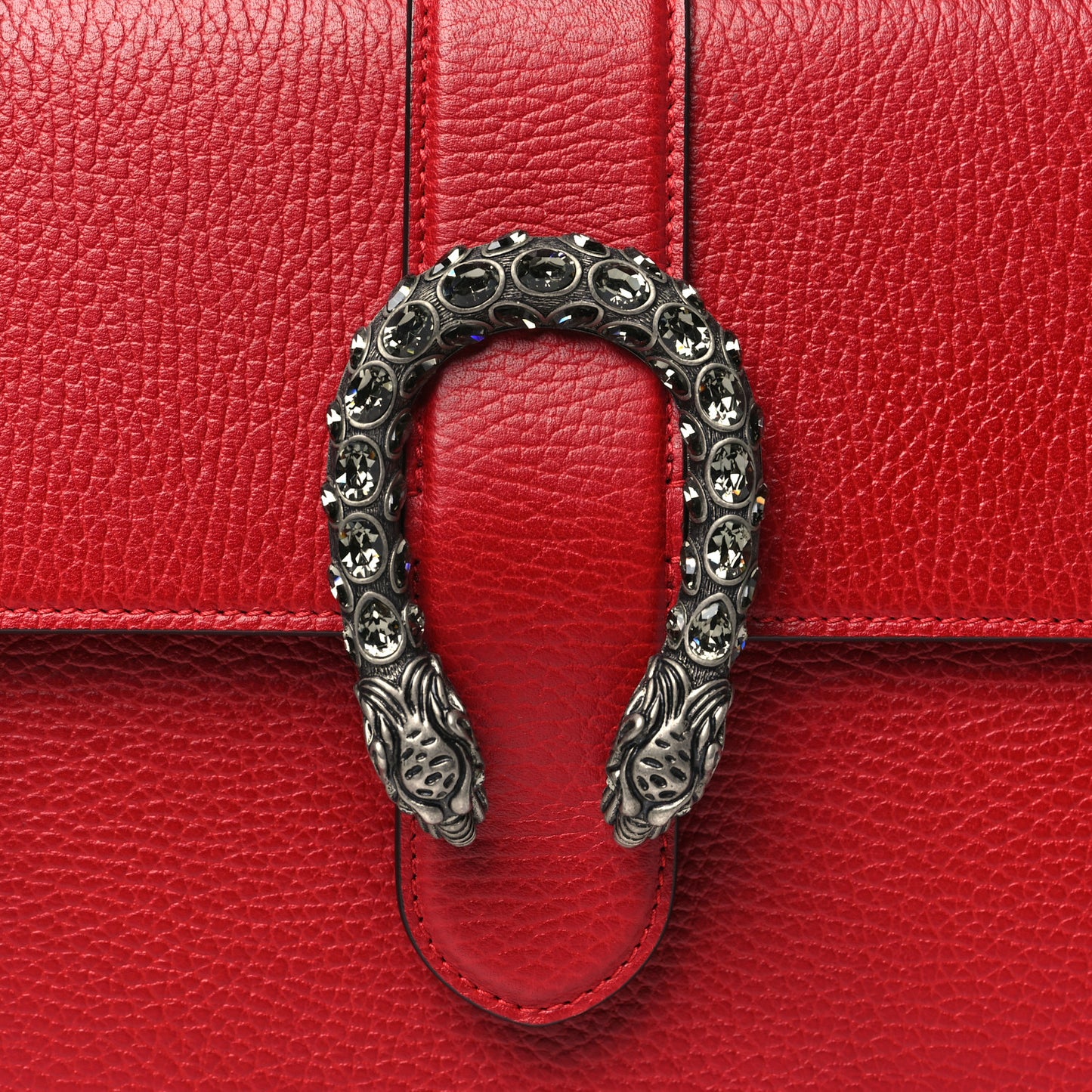 Dollar Calfskin Crystal Web Medium Dionysus Bamboo Top Handle Bag Hibiscus Red Black Diamond