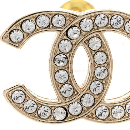 Chanel Crystal CC Earrings Gold 5 of 6